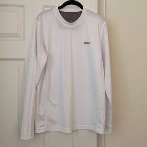 White Reebok Long sleeve Dri-fit material.